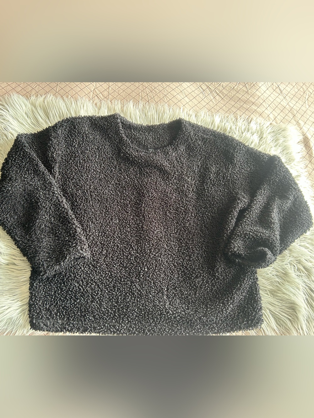 Uniqlo Black Sherpa Fleece Sweater